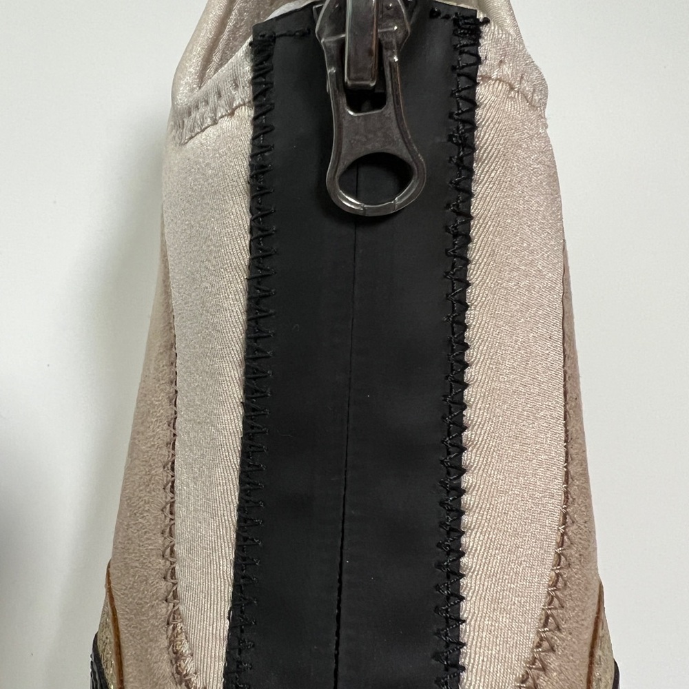 Remonte Soft Wedge Sneakers Front Zip Black Patent Beige Suede Size 36 US 6 - Picture 11 of 16